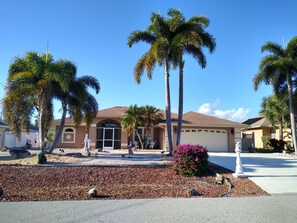 The front of the house.