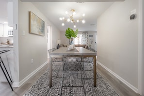 High end furnishings! This Crate and Barrel table is stunning! 