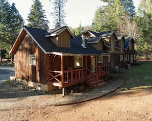 Graveled pathway from guest parking area and guest entrance.