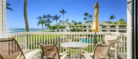 Ocean and pool views from lanai