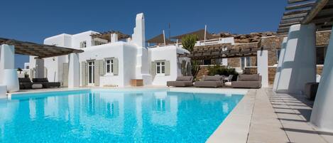 Excellent Tourlos Villa | 8 Bedrooms | Villa Opal | Stunning Sea and City Views
