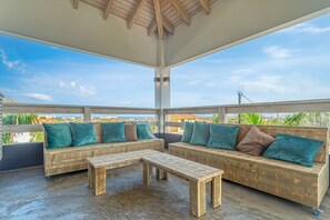 Outdoor lounge area on the private balcony