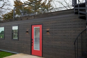 Exterior with upstairs patio