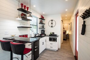 Kitchen with granite countertops