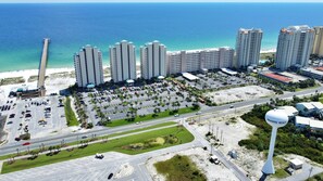 Beautiful Navarre Beach.  Sea Salt is in the third building