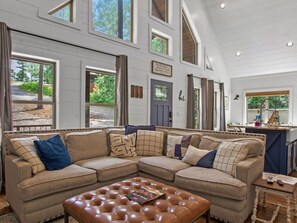 Relax on the large comfortable sofa