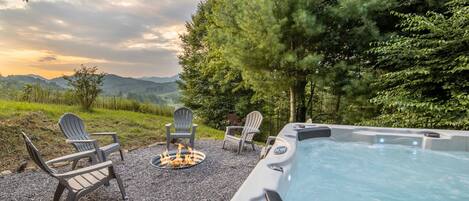 Enjoy some relaxation in the hot tub or around the fire