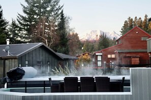 Beautiful view of the mountain from your very own swim spa/spa 