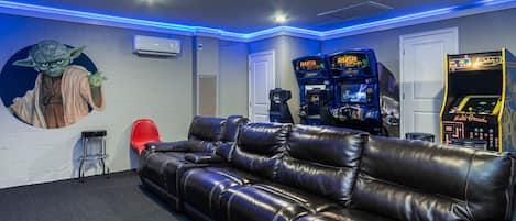 Theater Room/Game room
2 Driving Multi Video Games
1 Multi Video Arcade