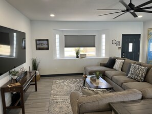 Living Room with 82" LED Smart TV