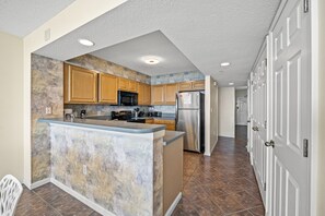 A fully stocked kitchen makes meal preparation a breeze.