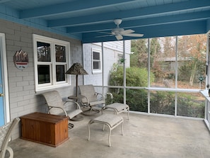 Enjoy the screened in porch.