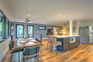 Dining area in open kitchen & living space