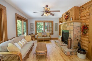 Sunroom with Gas Fireplace