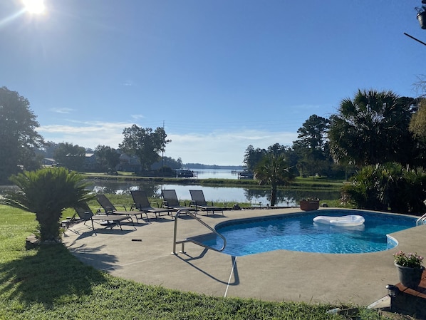 Inground pool w/ dock