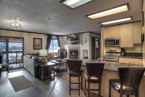 Living Area with Fireplace, Smart TV, Balcony