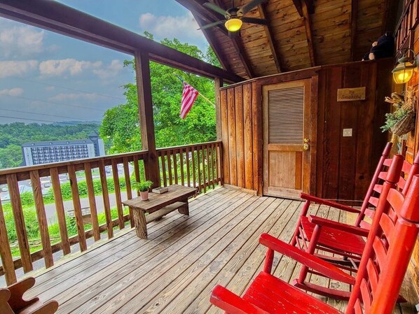 Pigeon Forge and small Mountain View from the deck
