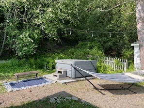 OVERALL: The hot tub and hammock in the back yard!