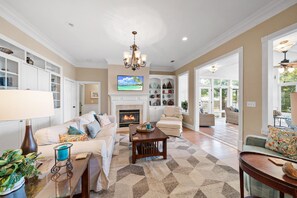 Main Den with gas fireplace