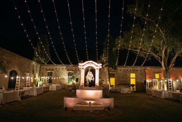 Outdoor banquet area