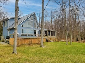 Enjoy the views with large windows and sweeping deck