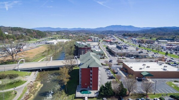 Drone View Downtown Pigeon Forge!