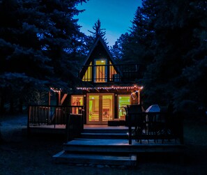 Rocky Mountain River Retreat at night