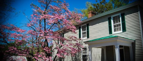 West entrance with porch swing