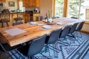 New custom made slab table made for a big family or group.
