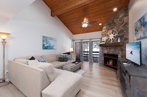 Main Living Space (Deck and wood burning fireplace)