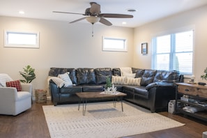 open living room with comfortable seating