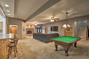 Game Room | Smart TV | Wood-Burning Fireplace | 1st Floor