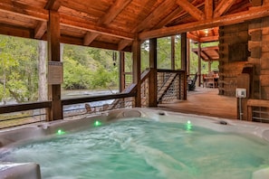 Soak away your worries in the hot tub