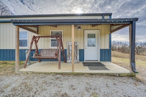 Cabin Exterior | Front Porch w/ Swing | Located on a Working Farm