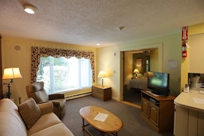 Living Room with DVD player in Condo at Waterville Valley