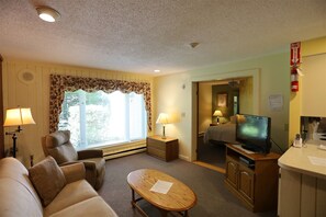 Living Room with DVD player in Condo at Waterville Valley