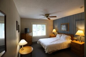 Downstairs Master Bedroom with TV in Condo at Waterville Valley