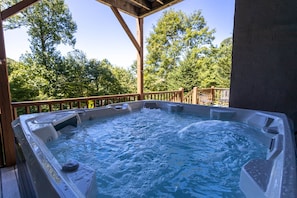 Covered Hot Tub on Lower Level Deck