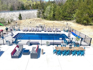 Large pool and patio