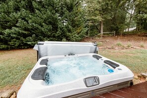 State of the Art Hot Tub Just Off Decked Area