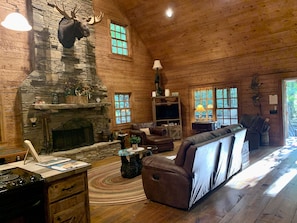 Large Wood Burning Fireplace (firewood provided)