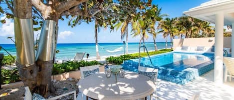 Private Outdoor Dining Pool and Seaside