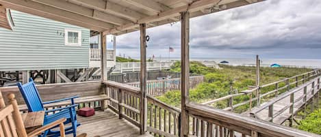 Holden Beach Vacation Rental | 3BR | 1BA | 900 Sq Ft | Stairs Required