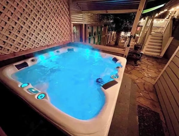 Hot tub with bio-magnetic therapy system. 