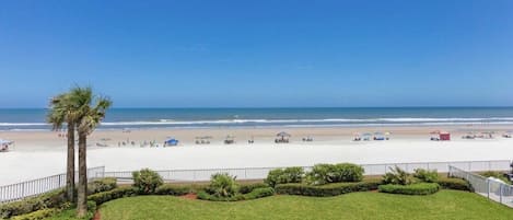 Your view from the oceanfront balcony, living room, and master bedroom
