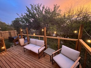 Sweet deck off the kitchen for outdoor relaxation