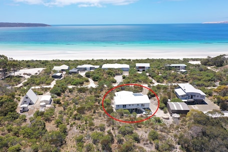 Aerial shot of Belle Beach House