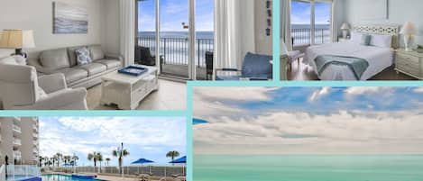 This 7th Floor 2BR/2BA condo at Majestic Sun is updated with tile flooring, a remodeled kitchen, remodeled bathrooms (walk in shower master!) - Come enjoy the Majestic Gulf & Beach Views!
