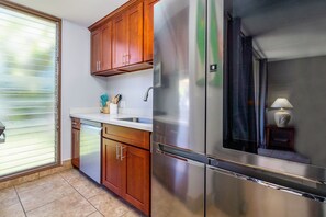 New stainless steel appliances.