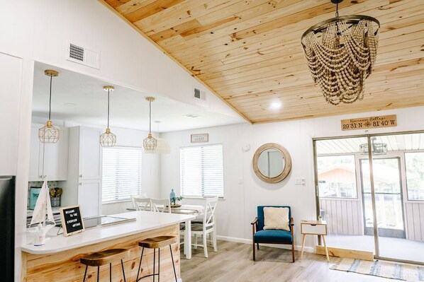 Living room and kitchen set up